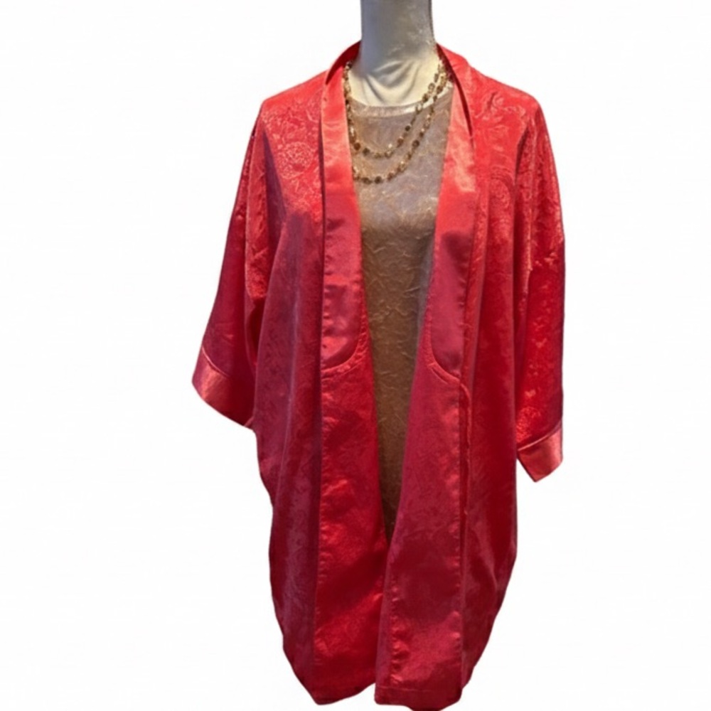 Victorias Secret Gold Label Vintage 80/90s Floral Satin Kimono Robe One Size OS